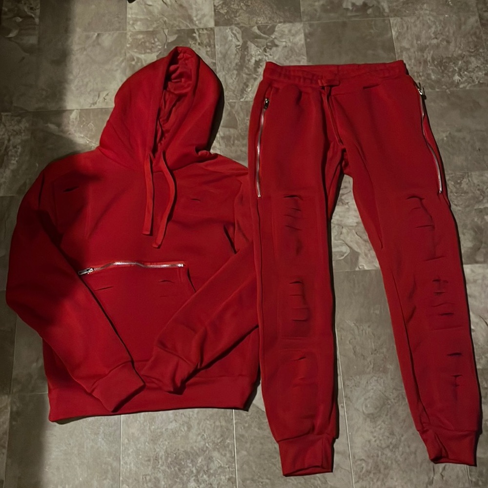 Red sweatsuit